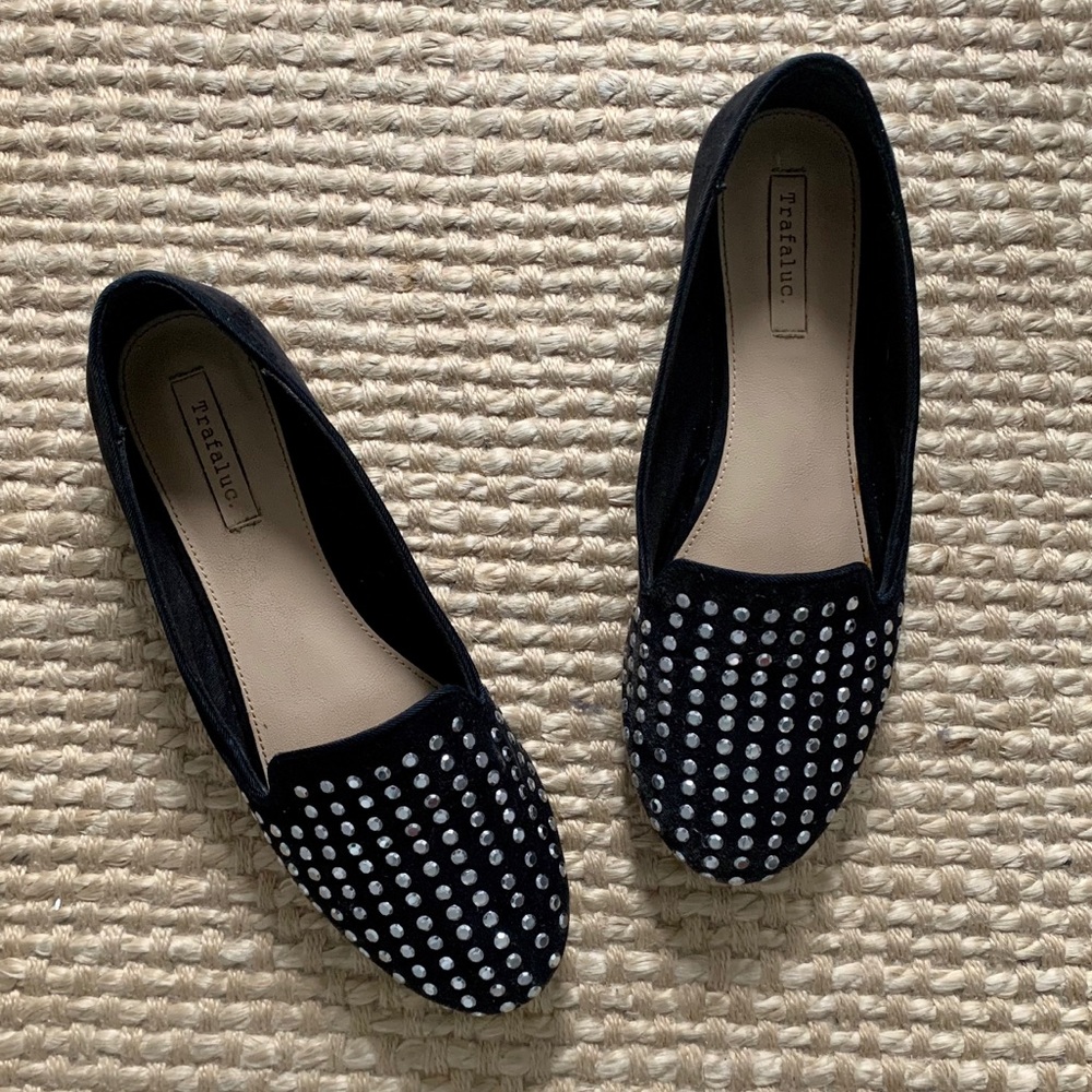ZARA Black Studded Loafers